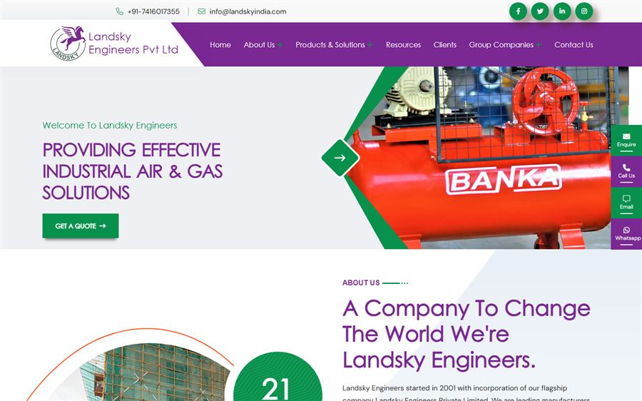 Landsky Engineers website