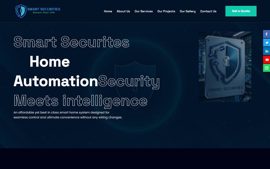 Smart Securities Home Automation website